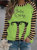 Women's Halloween Witch Print Casual Sweatshirt