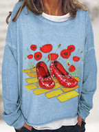 Women's Halloween printed casual sweatshirt