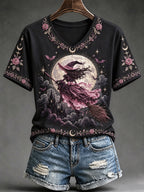 Women's Witch-Print Casual Top