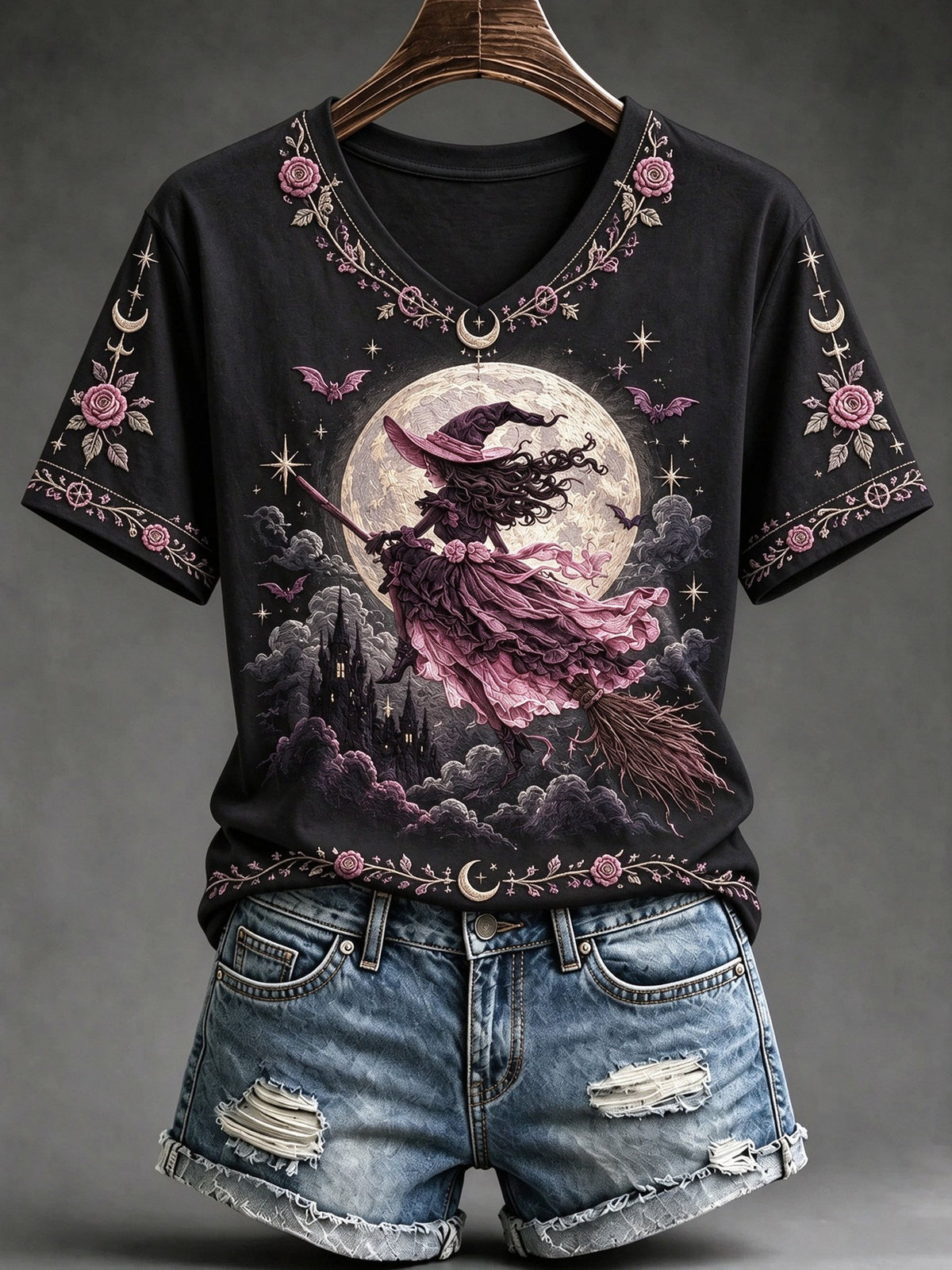 Women's Witch-Print Casual Top