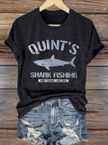 Women's Shark Fishing  Print T-Shirt