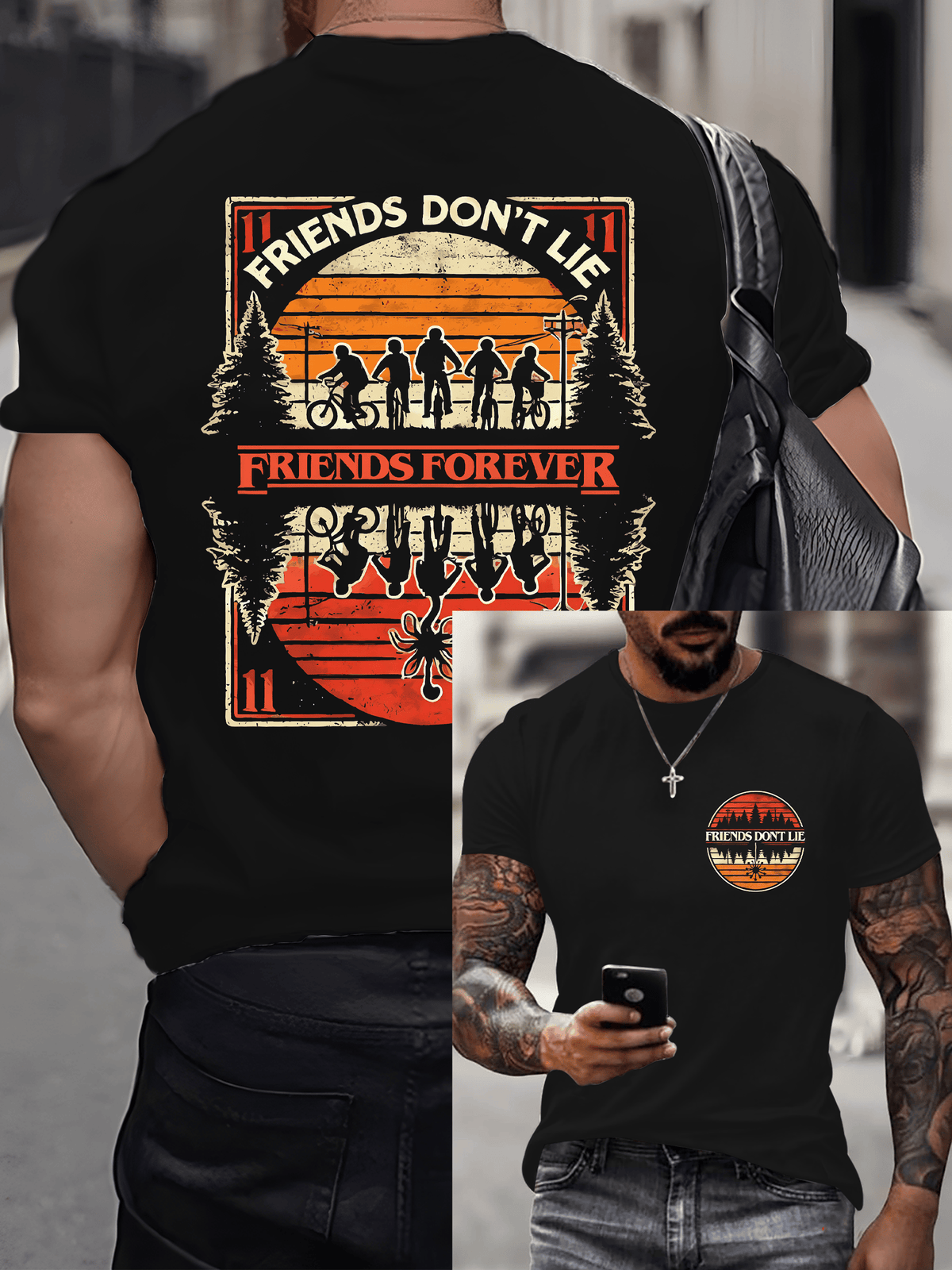 Men's Stranger Friends Forever Printed T-Shirt
