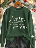 Women's Jesus Is The Reason For The Season Print Sweatshirt