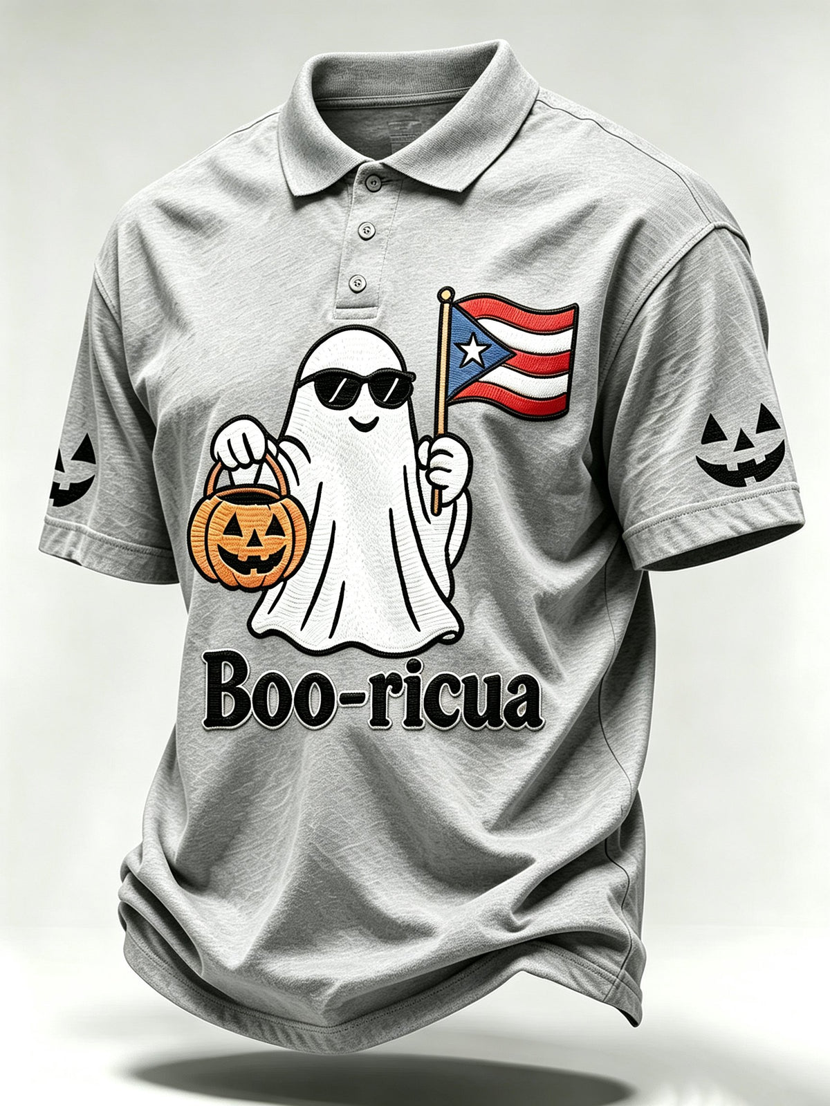 Men's Halloween In Puerto Rico Print Polo Shirt