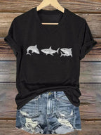 Women's Great White Shark Casual V-Neck T-Shirt