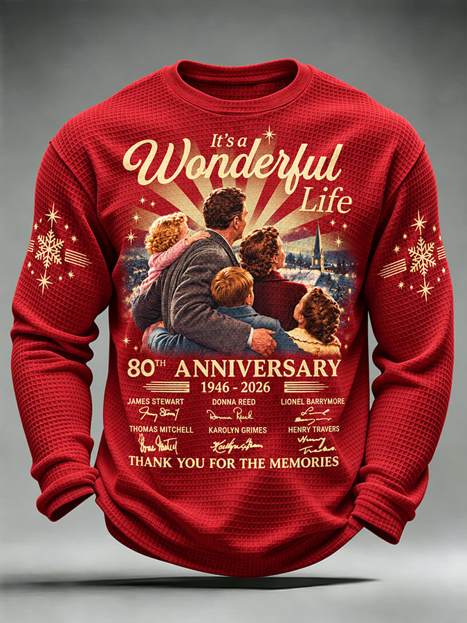 🔥🔥2nd 50% Off 🔥🔥Men's It's A Wonderful Life Christmas Printed Casual Top