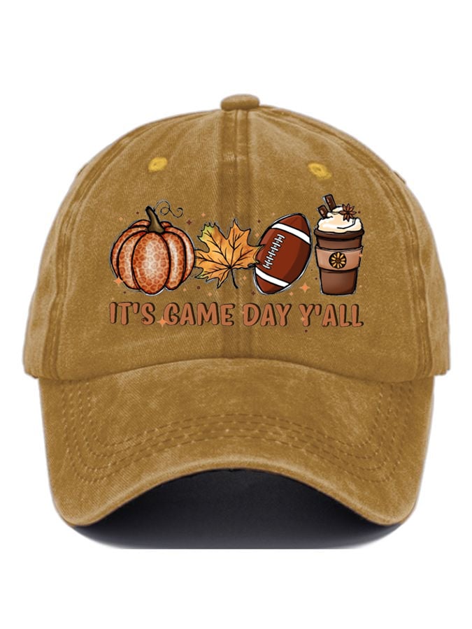 It's Game Day Y'all Football Print Baseball Cap