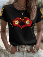 Women's Hot Spot Print Crew Neck T-Shirt
