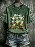 Women's Midnight Margaritas Print Casual T-shirt