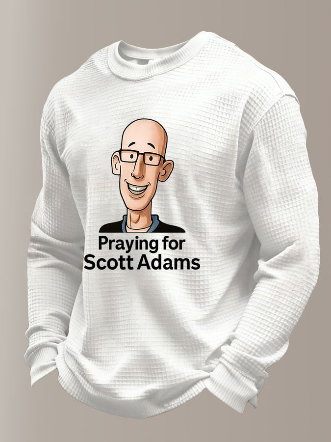 Men's Casual Waffle Print Long-Sleeve T-Shirt