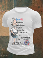 Men's Vintage Rock Tribute Printed Casual T-shirt
