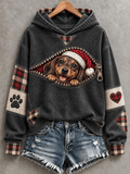 Women's Christmas Dog Print Casual Sweatshirt