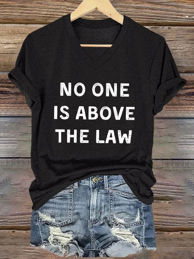 Women's No One Is Above The Law Printed Casual T-Shirt