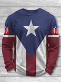 Men's Puerto Rico casual round-neck printed sweatshirt