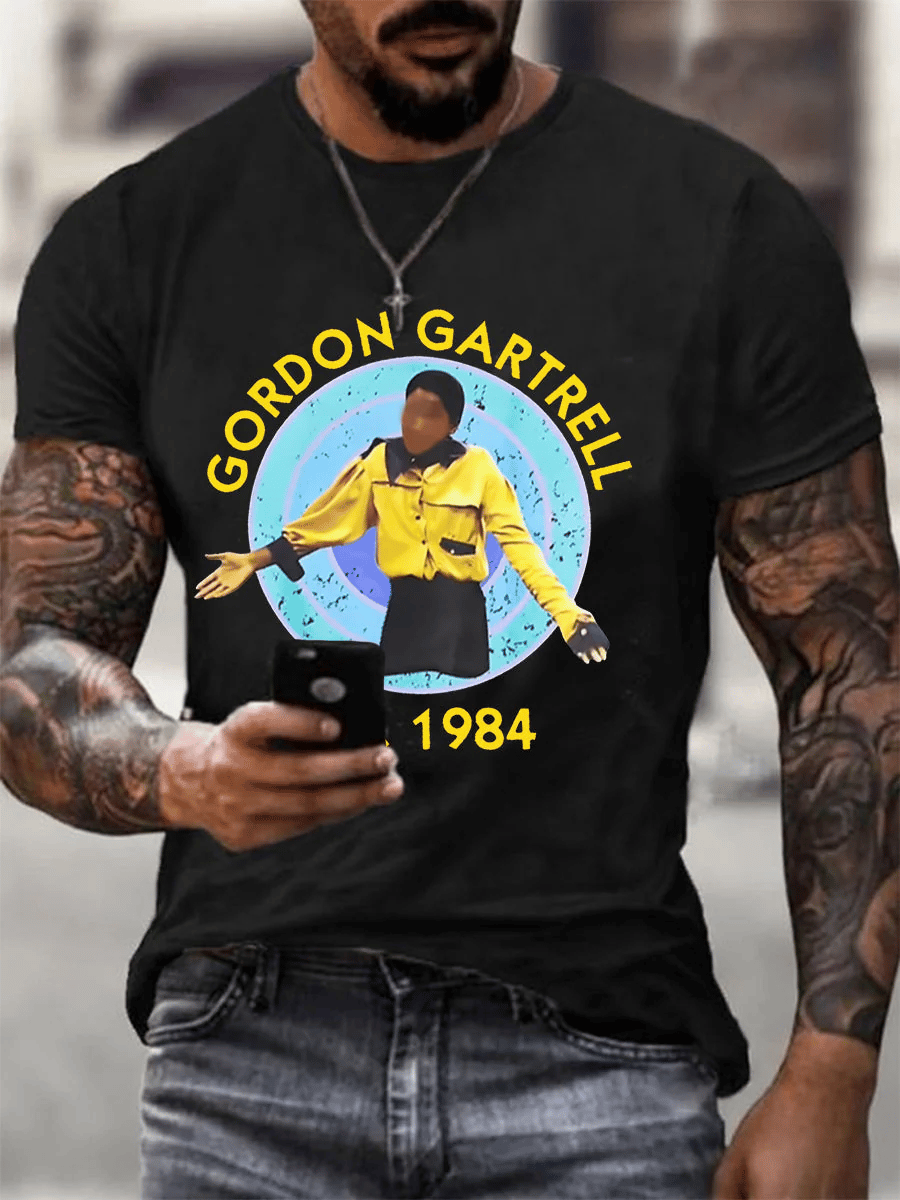 Men's Retro 80s Show Gordon Gartrell Est.1984, R.I.P Malcolm-Jamal Warner Memorial Print T-Shirt