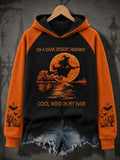 Women's Halloween Witch Comfortable Hooded Raglan Sweatshirt