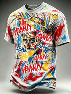 Man Creative Casual Print Short-Sleeve T-Shirt