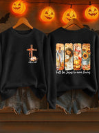 Women's Fall for Jesus Print Casual Sweatshirt