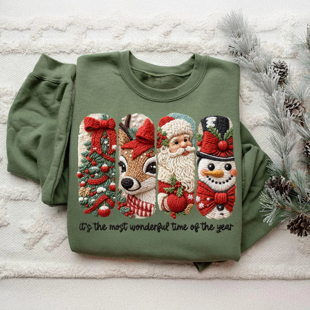 Funny Santas  Christmas Art Print Sweatshirt