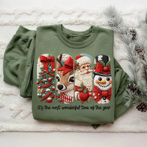 Funny Santas  Christmas Art Print Sweatshirt
