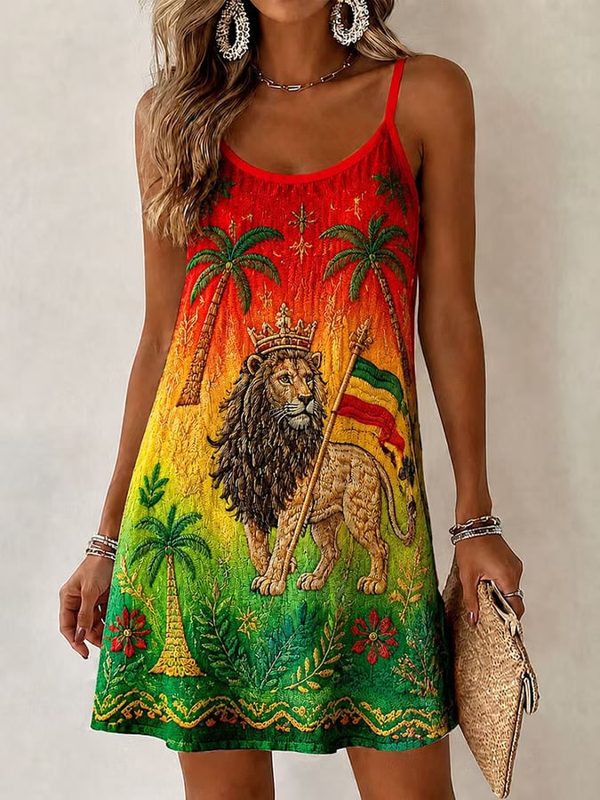 Women's Reggae-Print Camisole Dress