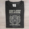 Women's band round neck printed T-shirt