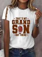 Women's That's My Grandson Out There Printed Casual T-Shirt