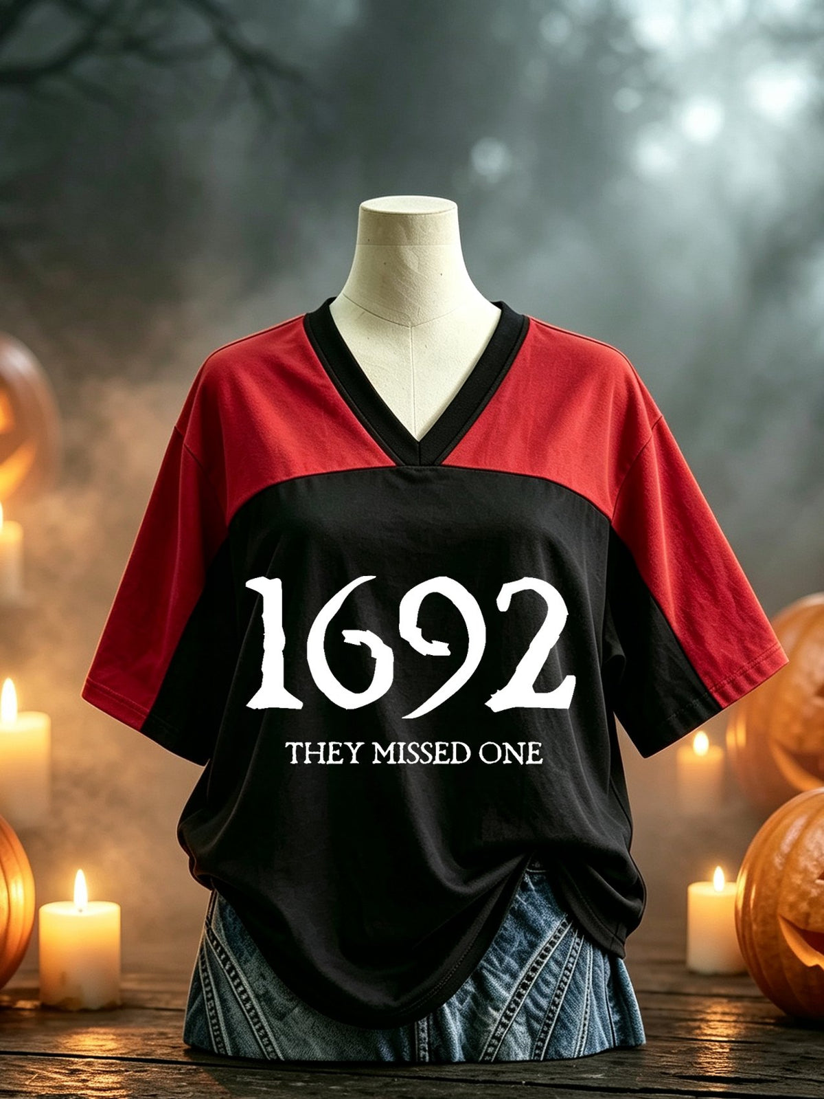 Women's Retro 1692 They Missed One Halloween Print Comfortable T-Shirt