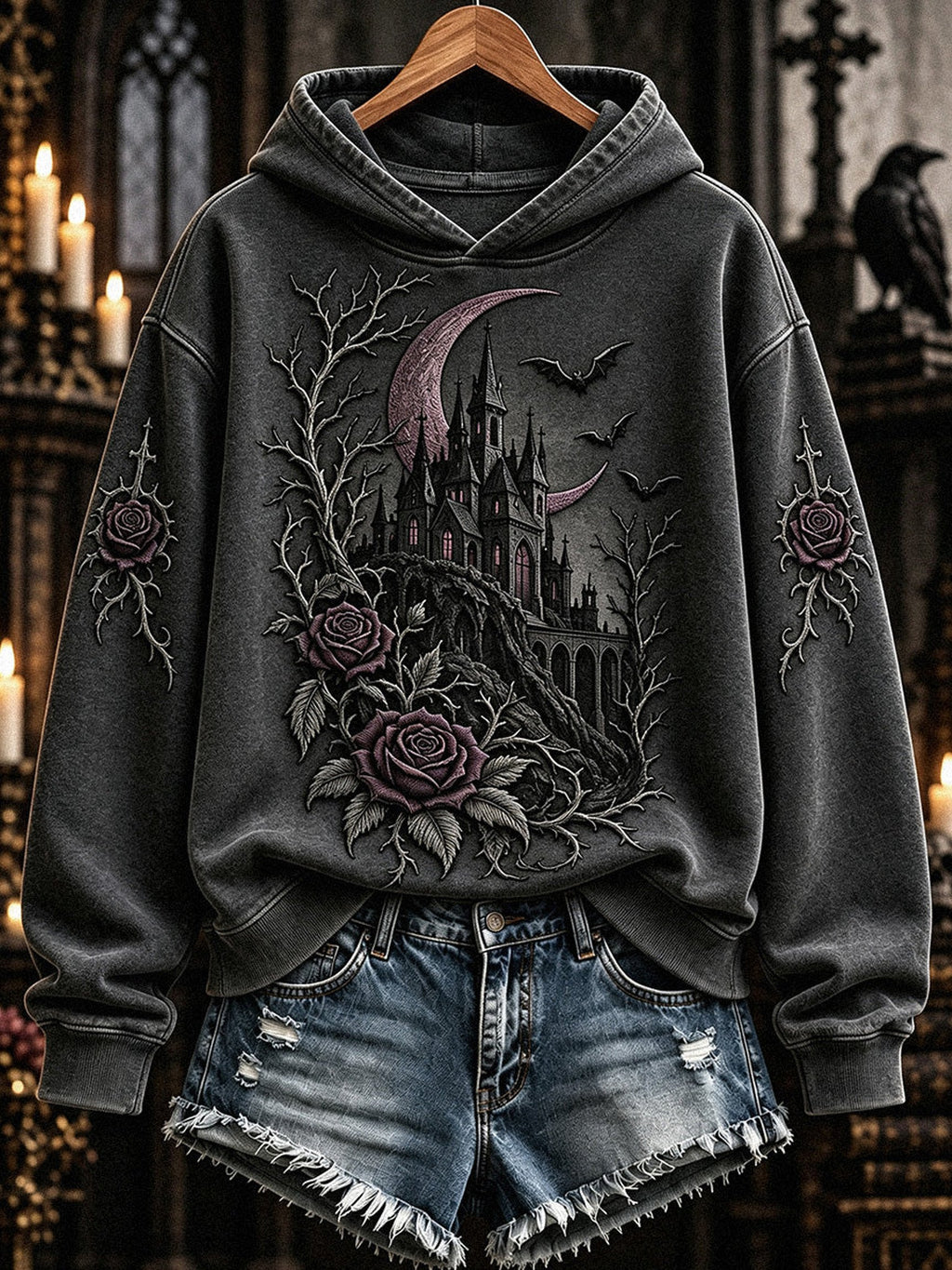 Women's Witch-Print Casual Sweatshirt