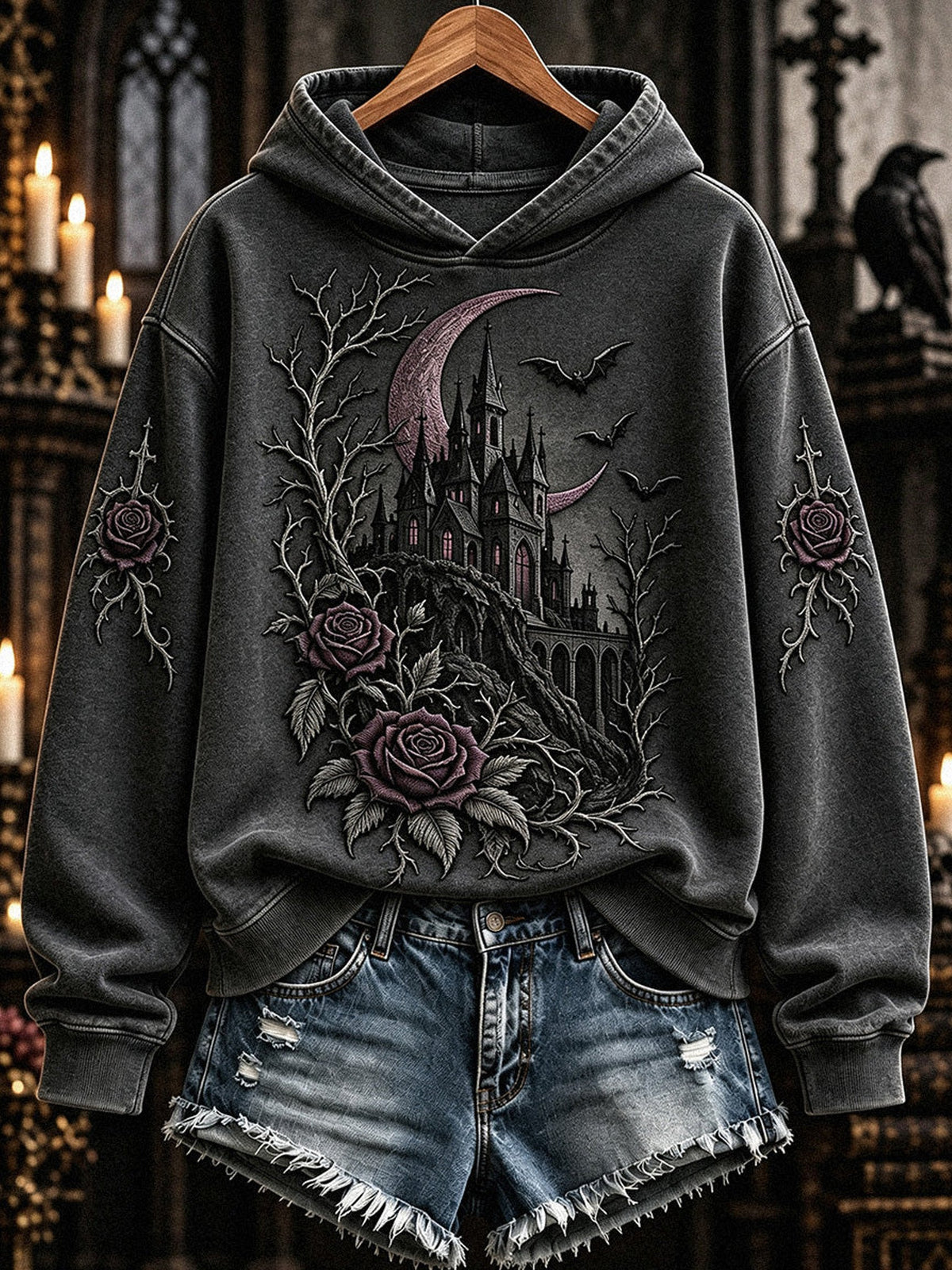 Women's Witch-Print Casual Sweatshirt