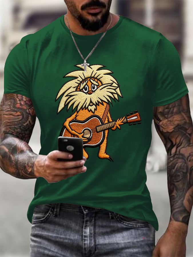 Men's Vintage Rock Tribute Printed Casual T-shirt