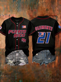 Women's Puerto Rico Baseball Print Shirt