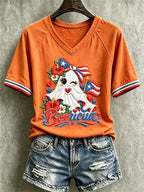 Women's Halloween In Puerto Rico Print Top