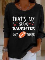 Women's That's My Granddaughter Out There Print Knitted Top
