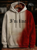 Men's I'm Fine Bloody Print Vintage Sweatshirt