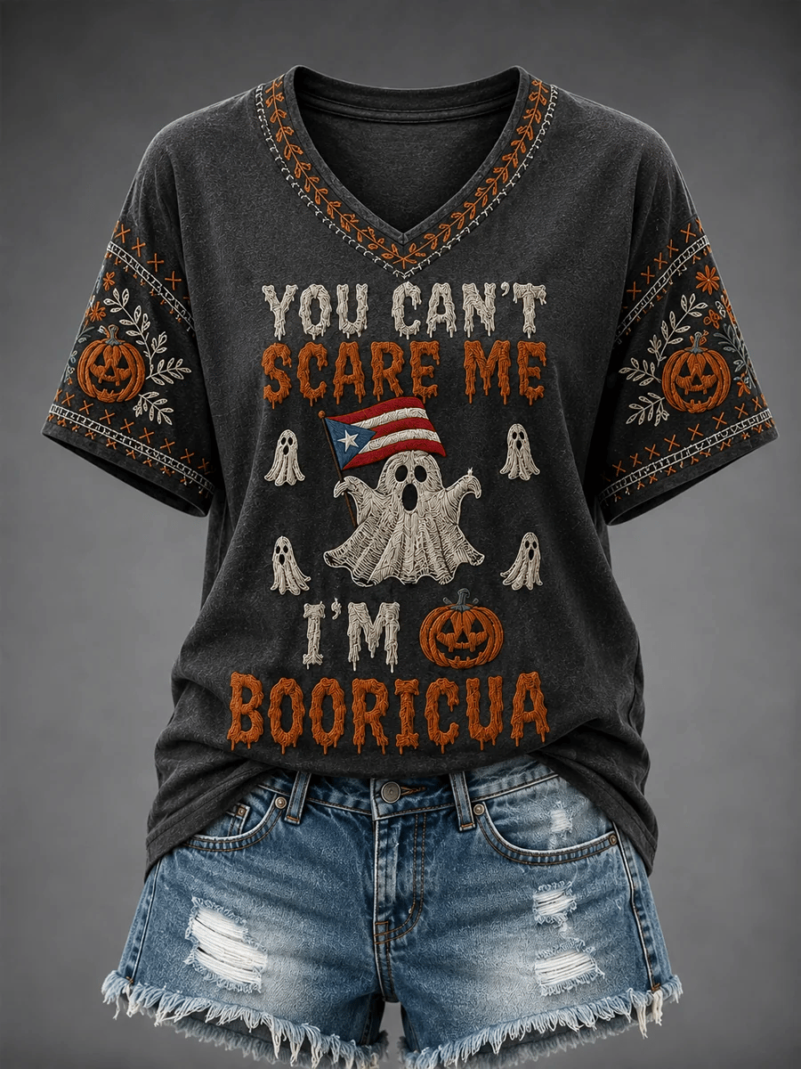 Women's Puerto Rico Halloween Print T-Shirt