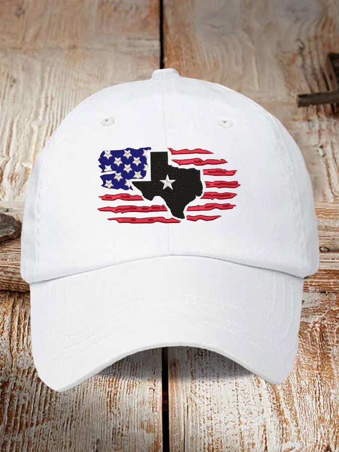 Retro Texas Strong Flag Print Baseball Cap