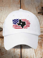 Retro Texas Strong Flag Print Baseball Cap