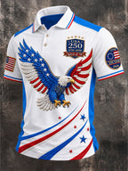 Men's Casual USA 250th Anniversary Print Polo Shirt