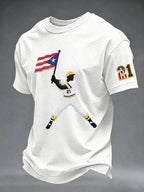 Men's Puerto Rico Baseball Print Short-Sleeve T-Shirt