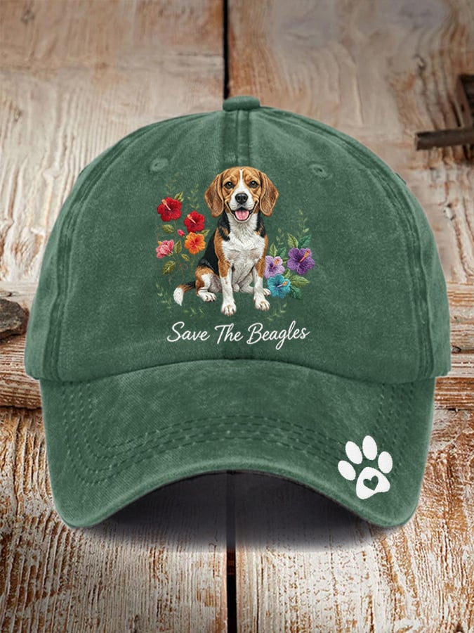 Unisex Save The Beagles Printed Hat