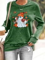 Women's Cute Ghost Print Sweatshirt