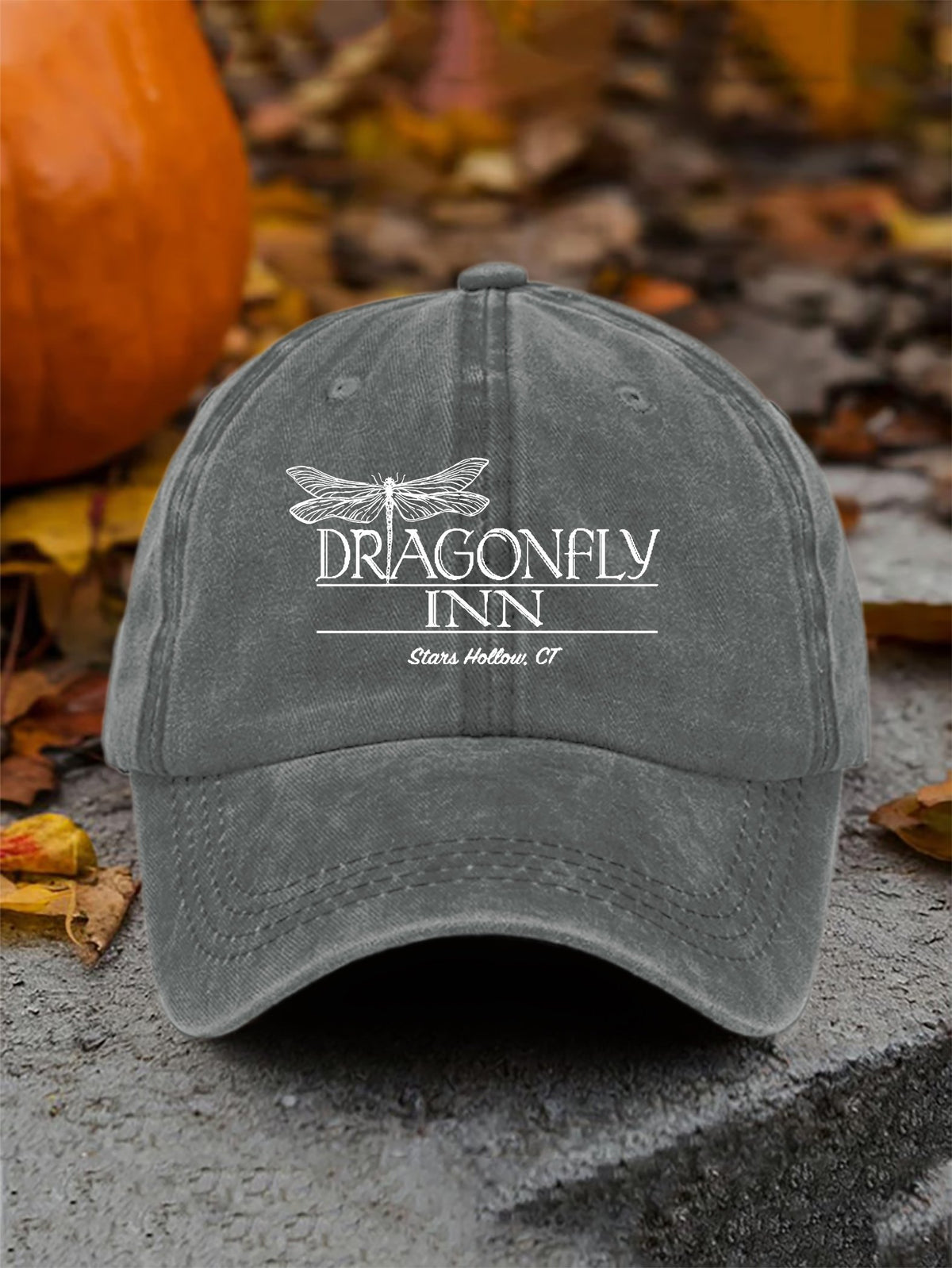 Retro Fall Dragonfly Inn Stars Hollow, Ct Print Baseball Cap
