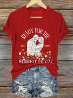 Women's Ready For The Wedding Of The Year Print V Neck T-shirt