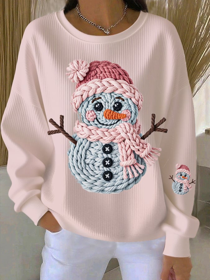Women's Christmas Snowman Print Casual Sweatshirt