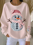 Women's Christmas Snowman Print Casual Sweatshirt