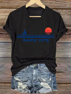 Women's Amity Island 1975 Print T-shirt