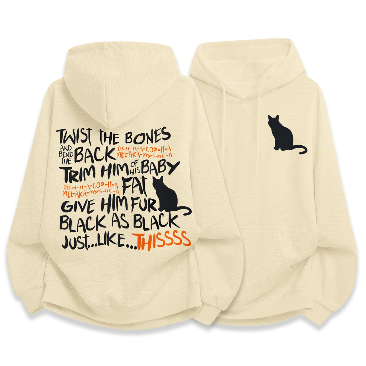 Funny Black Halloween Art Print Hoodie