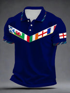Men's Football Print Polo Shirt