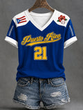 Women'S Baseball Legend Printed V-Neck T-Shirt